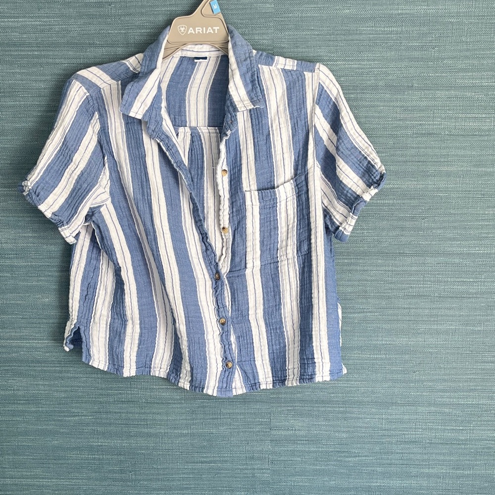 Old Navy Striped Blue and White Shirt